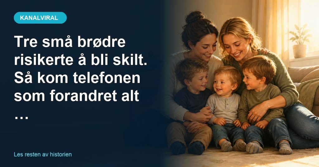 KC og Lena sammen med de tre biologiske brødrene de adopterte