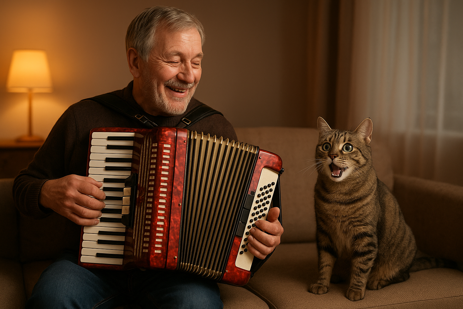 Når katten får trekkspillmusikk: En herlig reaksjon!