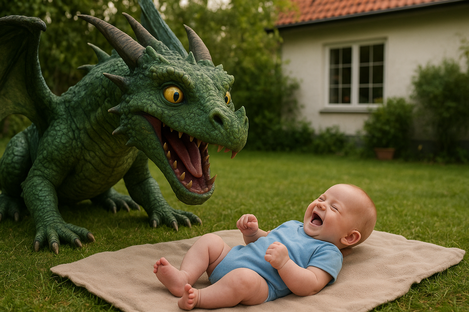 En drage og en baby: En hysterisk historie!